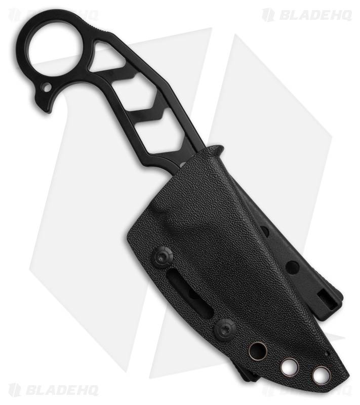 Skallywag Tactical Skeletor Fixed Blade Knife Black 440C Steel (3.25" Two-Tone) 