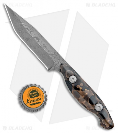 Skelton Bladeworks Scaphoid Fixed Blade Copper Infused Raffir (4" Damascus)