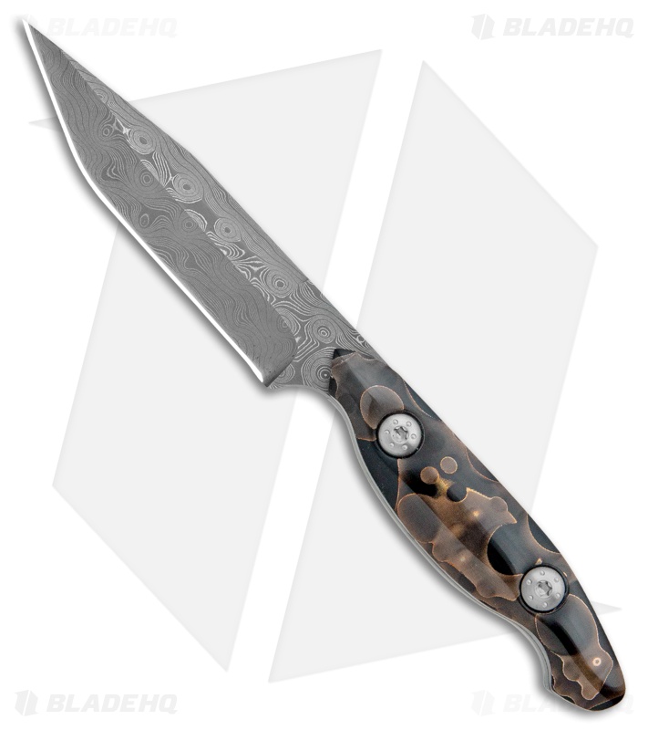 Skelton Bladeworks Scaphoid Fixed Blade Copper Infused Raffir (4" Damascus)