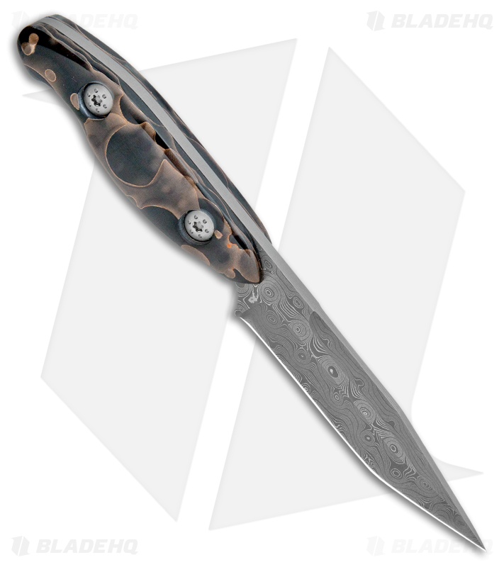 Skelton Bladeworks Scaphoid Fixed Blade Copper Infused Raffir (4" Damascus)