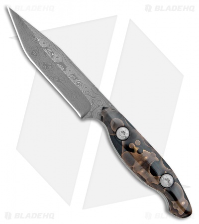 Skelton Bladeworks Scaphoid Fixed Blade Copper Infused Raffir (4" Damascus)