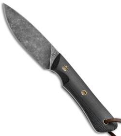 Smith & Sons Brave Fixed Blade Knife Black Micarta (3.25" Black SW)