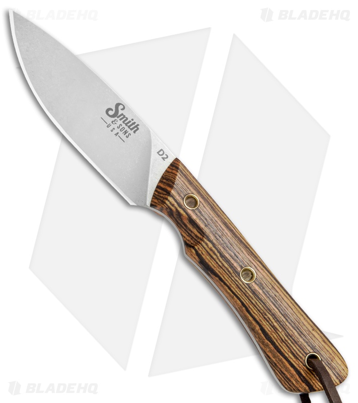 Smith & Sons Brave Fixed Blade Knife Bocote Wood (3.25" Stonewash)