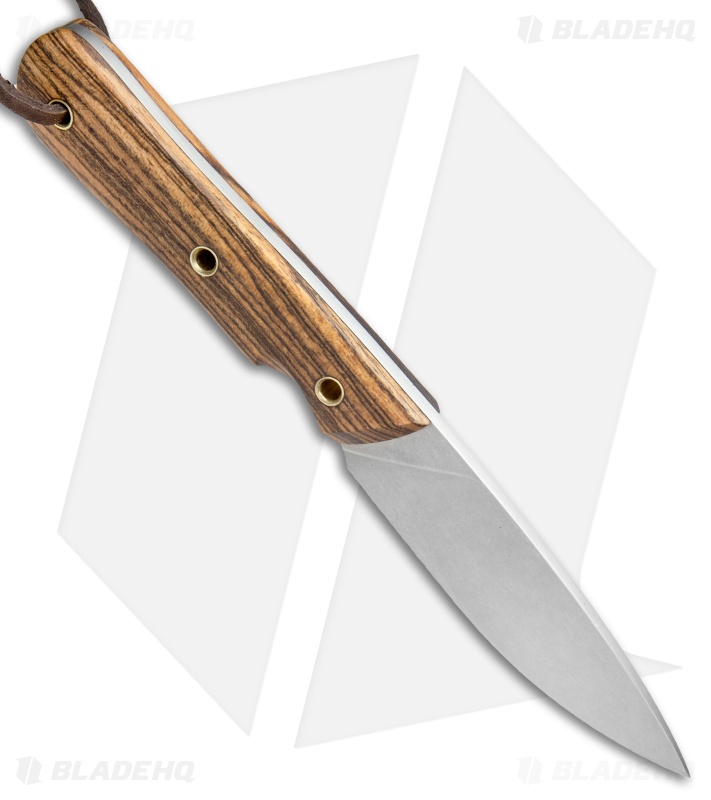 Smith & Sons Brave Fixed Blade Knife Bocote Wood (3.25" Stonewash)