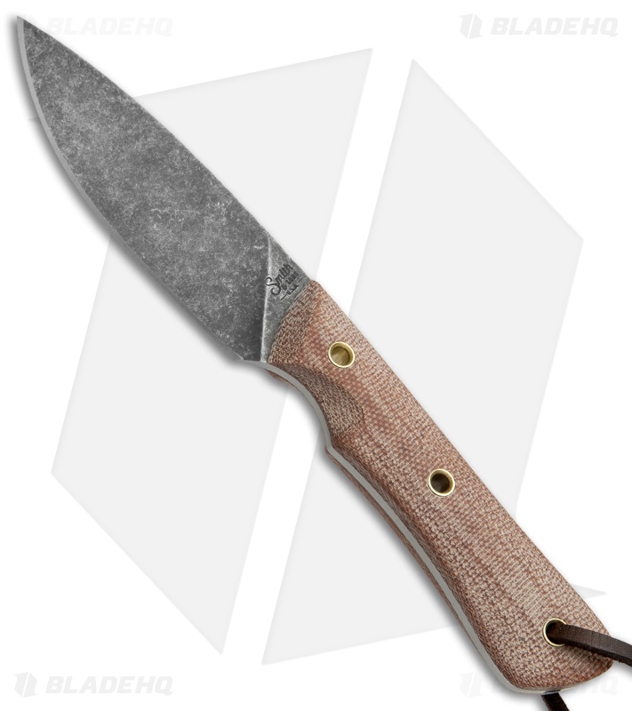 Smith & Sons Brave Fixed Blade Knife Natural Micarta (3.25" Black SW)