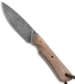 Smith & Sons Brave Fixed Blade Knife Natural Micarta (3.25" Black SW)