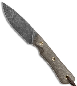 Smith & Sons Brave Fixed Blade Knife OD Green Micarta (3.25" Black SW)