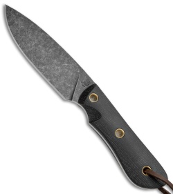 Smith & Sons Cherokee Fixed Blade Knife Black Micarta (4" Black SW)