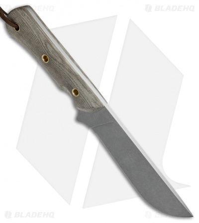 Smith & Sons Ogre Fixed Blade Knife OD Green Micarta (5.5" Stonewash)
