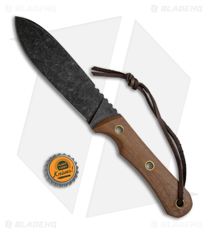 Smith & Sons Tataille Fixed Blade Knife Natural Micarta (5.125" Black SW)