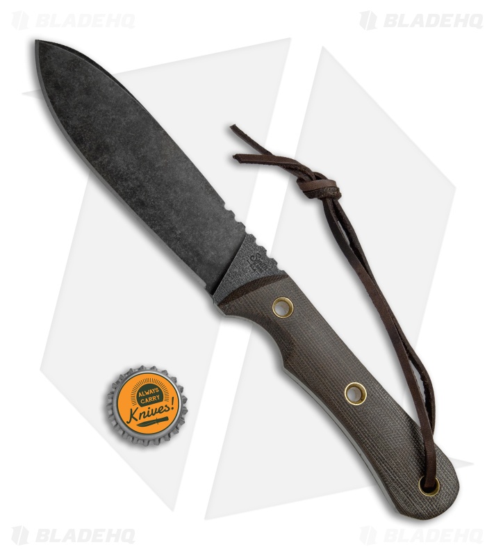 Smith & Sons Tataille Fixed Blade Knife OD Green Micarta (5.125" Black SW)