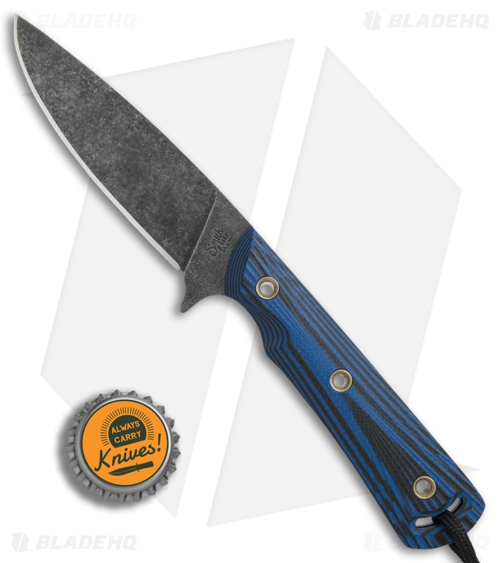 Smith & Sons Comanche Fixed Blade Knife Blue/Black G-10 (3.6" Black SW)