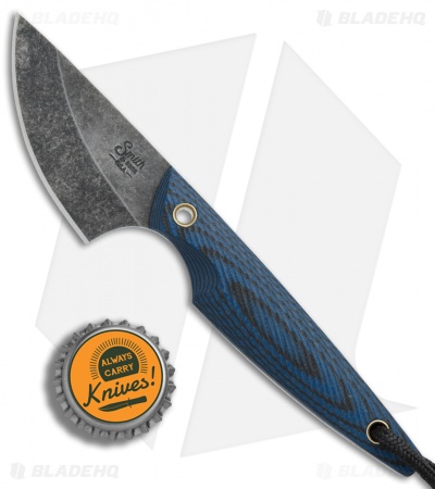 Smith & Sons Shrew Fixed Blade Knife Blue/Black G-10 (2" Black Stonewash)