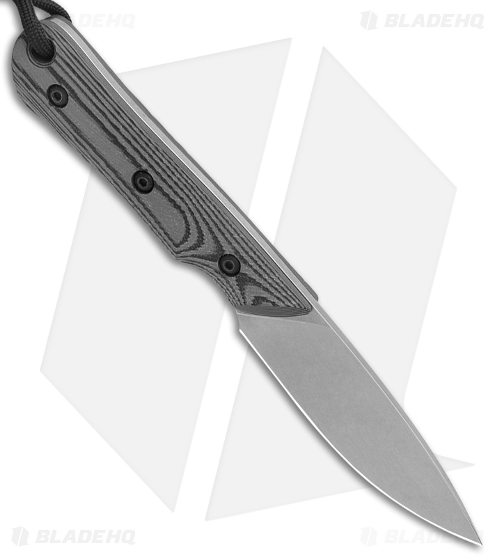 Smith & Sons Brave Fixed Blade Knife Gray/Black G-10 (3.2" Stonewash D2)