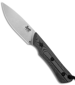 Smith & Sons Brave Fixed Blade Knife Gray/Black G-10 (3.2" Stonewash D2)