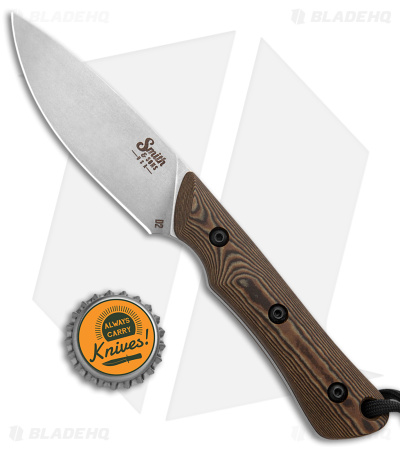Smith & Sons Brave Fixed Blade Knife Maple/Black Richlite (3.2" Stonewash D2)