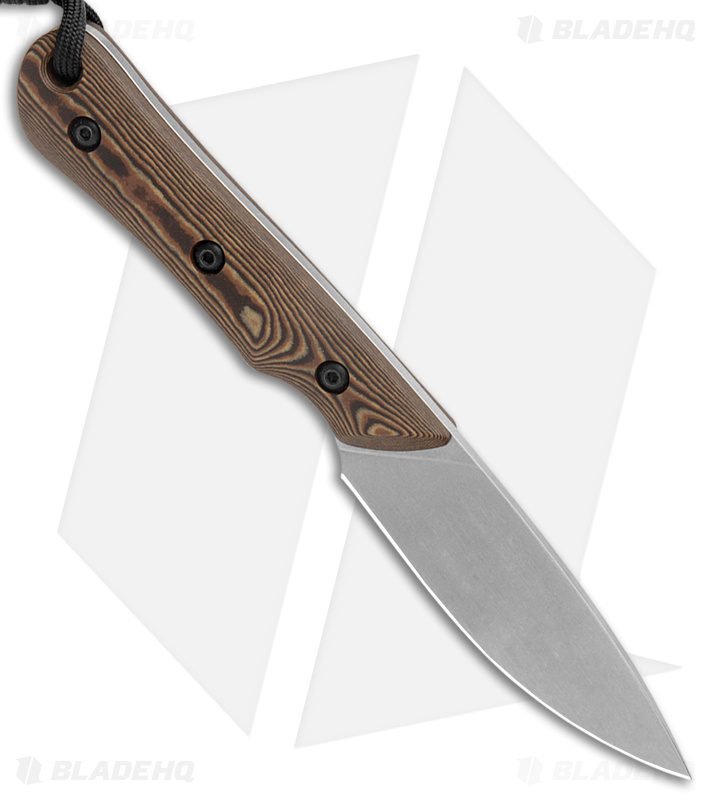 Smith & Sons Brave Fixed Blade Knife Maple/Black Richlite (3.2" Stonewash D2)