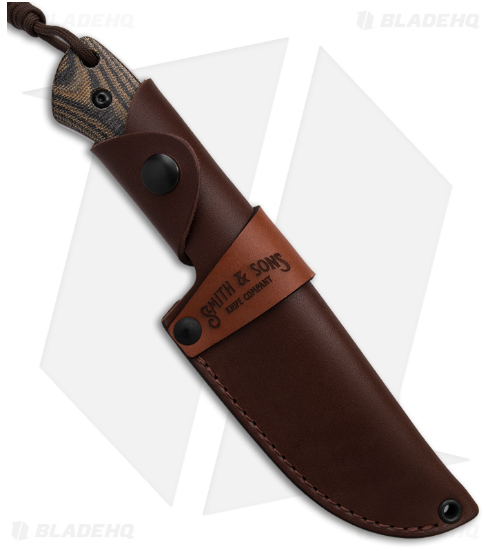Smith & Sons Delta Fixed Blade Knife Camo Canvas Micarta (4.5" Stonewash)