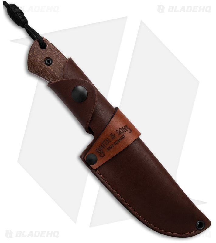Smith & Sons Delta Fixed Blade Knife Natural Canvas Micarta (4.5" Stonewash)