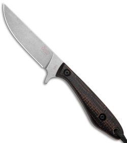 Smith & Sons Spur Fixed Blade Knife Black Burlap Micarta (3.45" Stonewash AEB-L)