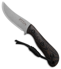 Smith & Sons Vaquero Fixed Blade Knife Black/Brown Micarta (3.5" Stonewash)