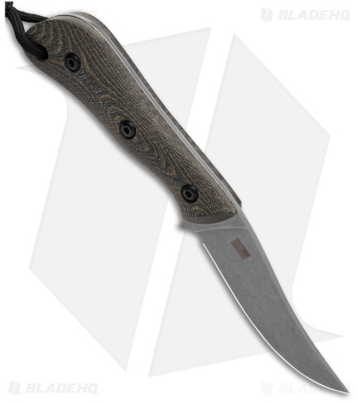 Smith & Sons Vaquero Fixed Blade Knife Black/OD Green Micarta (3.5" Stonewash)