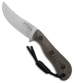 Smith & Sons Vaquero Fixed Blade Knife Black/OD Green Micarta (3.5" Stonewash)