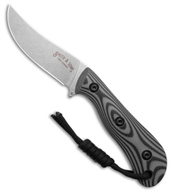 Smith & Sons Vaquero Fixed Blade Knife Black/Smoke G-10 (3.5" Stonewash)