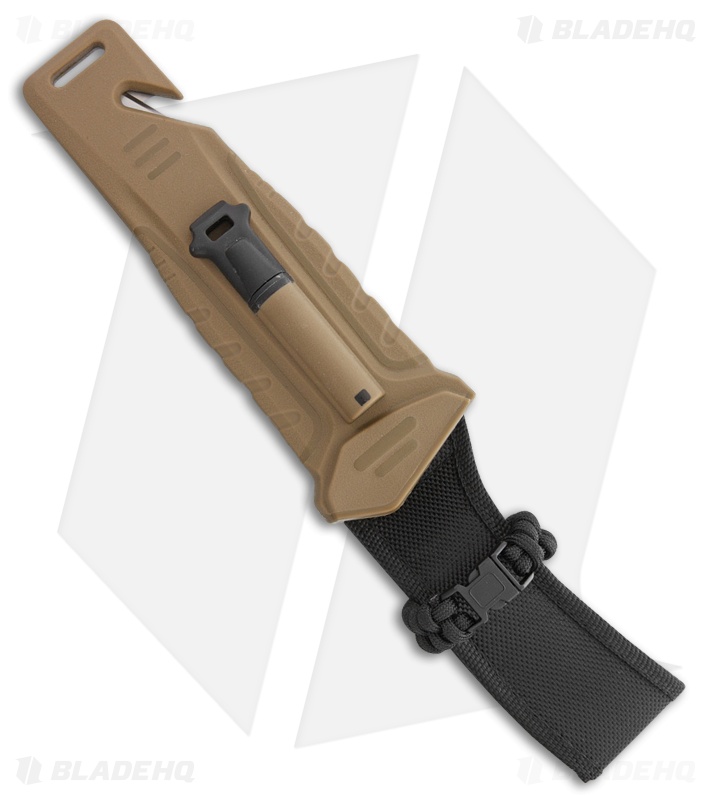StatGear Surviv-All Survival Fixed Blade Knife Brown Rubber (4.25" Black)