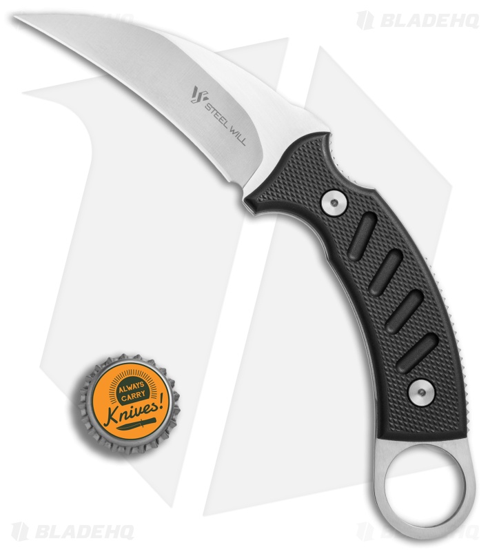 Steel Will Censor Karambit Fixed Blade Knife Black (4" Satin) 1360