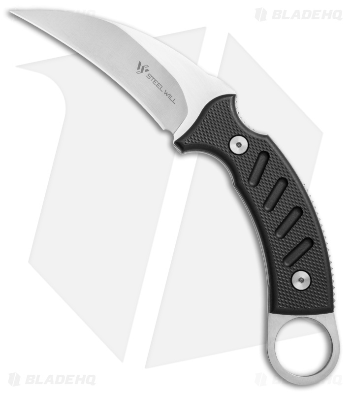 Steel Will Censor Karambit Fixed Blade Knife Black (4" Satin) 1360
