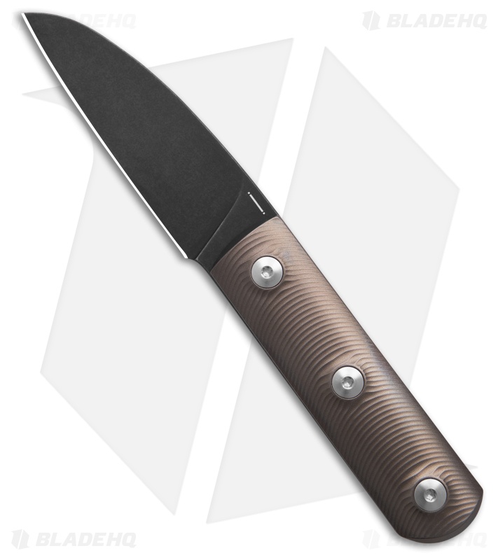 StraightLine EDC Ally Fixed Blade Knife Bronze-Anodized Ti (2.7" Black SW) 
