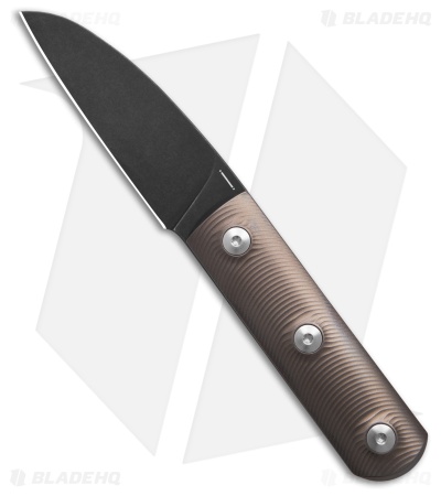 StraightLine EDC Ally Fixed Blade Knife Bronze-Anodized Ti (2.7" Black SW) 