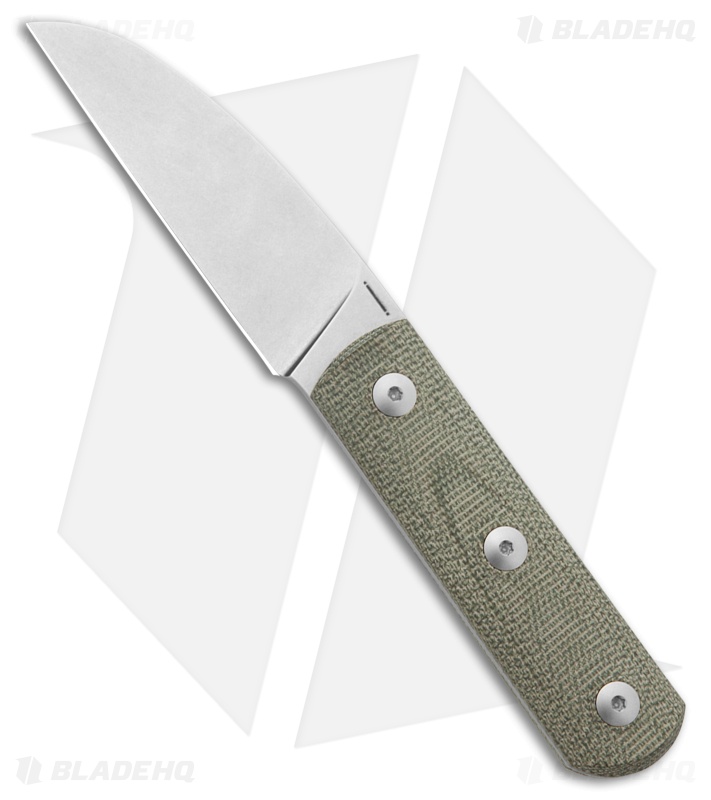 StraightLine EDC Ally Fixed Blade Knife Green Canvas Micarta (2.7" SW) AL-GC