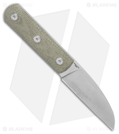 StraightLine EDC Ally Fixed Blade Knife Green Canvas Micarta (2.7" SW) AL-GC
