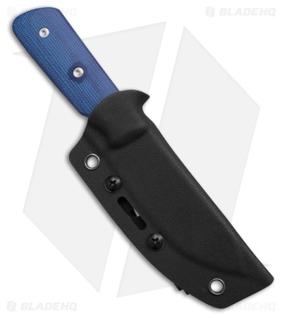 StraightLine EDC Bigger Digger Fixed Blade Knife Blue Canvas Micarta (3.75" SW)