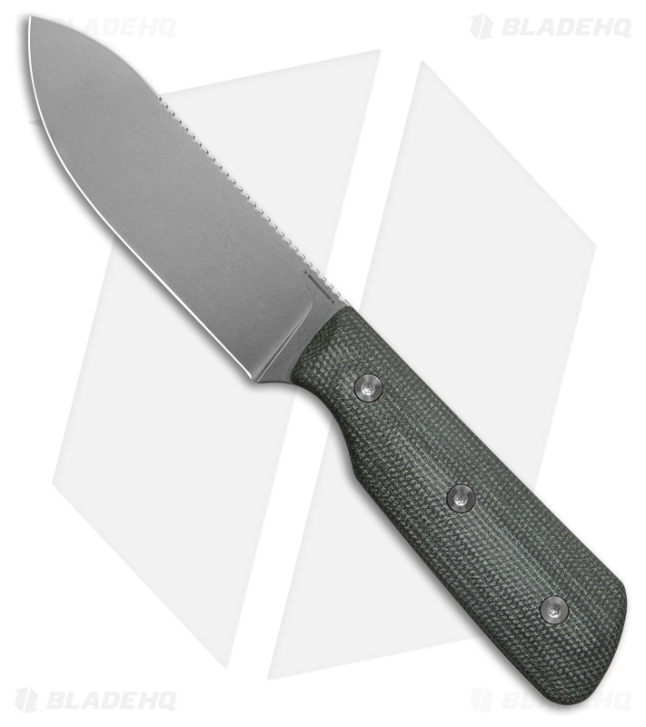StraightLine EDC Bigger Digger Fixed Blade Knife Green Canvas Micarta (3.75" SW)