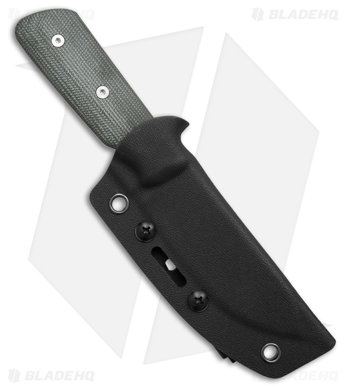 StraightLine EDC Bigger Digger Fixed Blade Knife Green Canvas Micarta (3.75" SW)