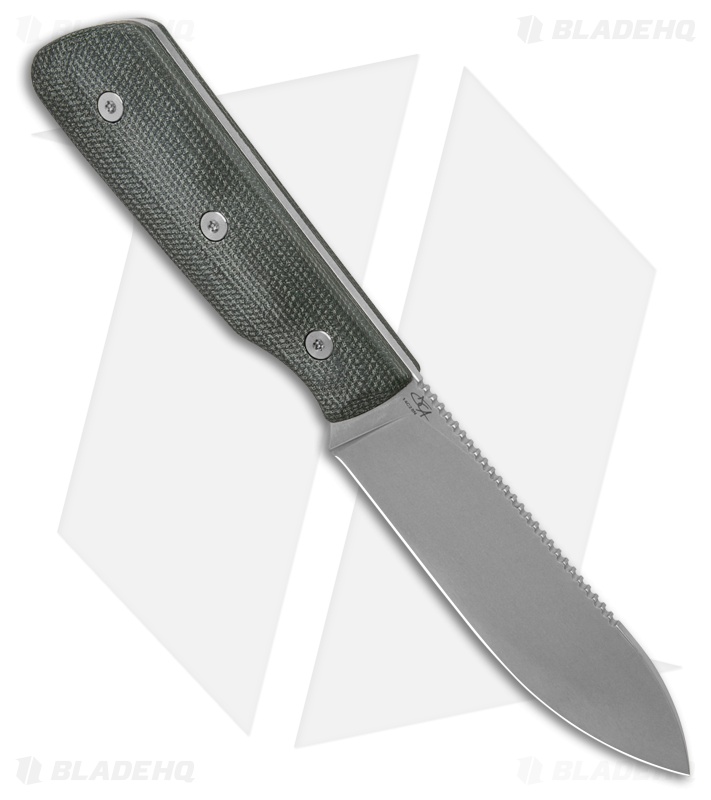 StraightLine EDC Bigger Digger Fixed Blade Knife Green Canvas Micarta (3.75" SW)
