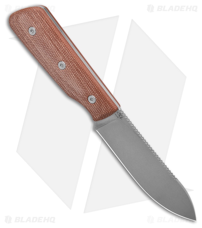 StraightLine EDC Bigger Digger Fixed Blade Knife Natural Canvas Micarta(3.75" SW