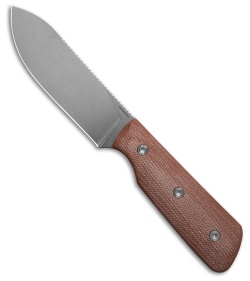 StraightLine EDC Bigger Digger Fixed Blade Knife Natural Canvas Micarta(3.75" SW