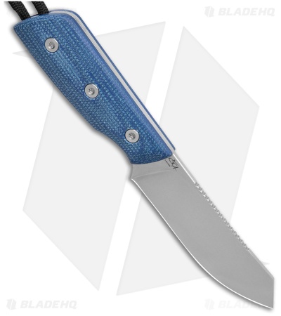 StraightLine EDC Digger Fixed Blade Knife Blue Canvas Micarta (3.1" SW) DG-BC