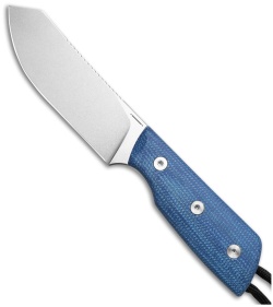 StraightLine EDC Digger Fixed Blade Knife Blue Canvas Micarta (3.1" SW) DG-BC