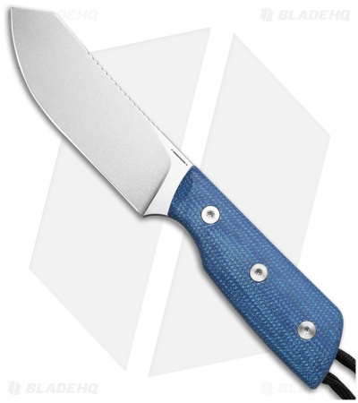 StraightLine EDC Digger Fixed Blade Knife Blue Canvas Micarta (3.1" SW) DG-BC