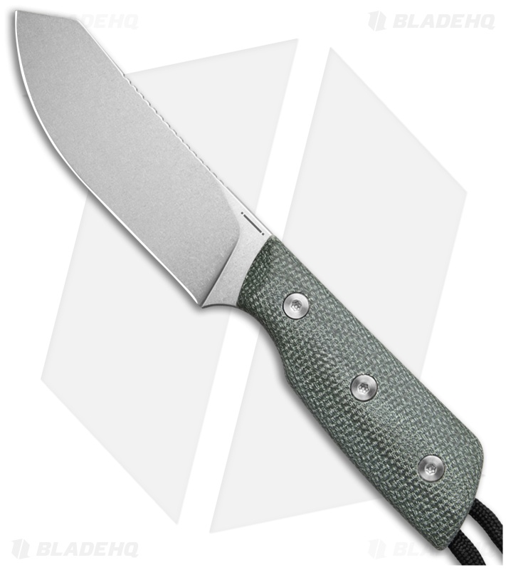 StraightLine EDC Digger Fixed Blade Knife Green Canvas Micarta (3.1" SW) DG-GC