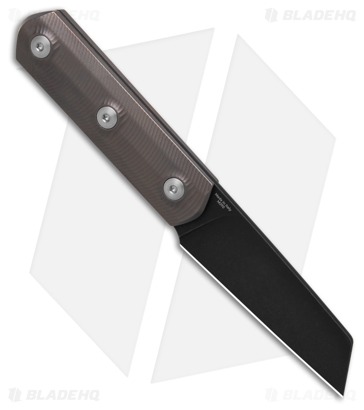 StraightLine EDC Erny Fixed Blade Knife Bronze-Anodized Ti (2.7" Black SW) 