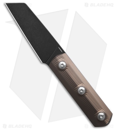 StraightLine EDC Erny Fixed Blade Knife Bronze-Anodized Ti (2.7" Black SW) 