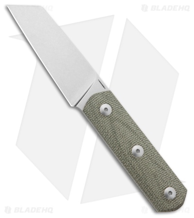 StraightLine EDC Erny Fixed Blade Knife Green Canvas Micarta (2.7" SW) ER-GC