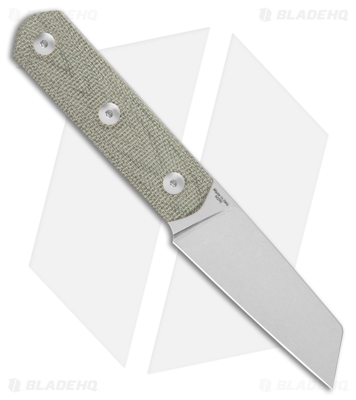 StraightLine EDC Erny Fixed Blade Knife Green Canvas Micarta (2.7" SW) ER-GC