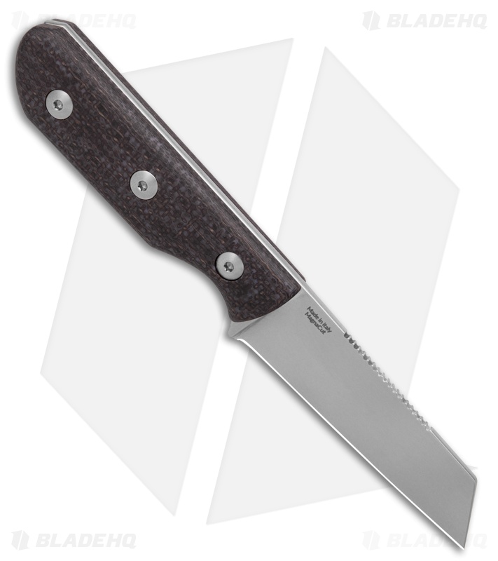 StraightLine EDC Scorer Fixed Blade Knife Brown Burlap Micarta (2.8" SW)
